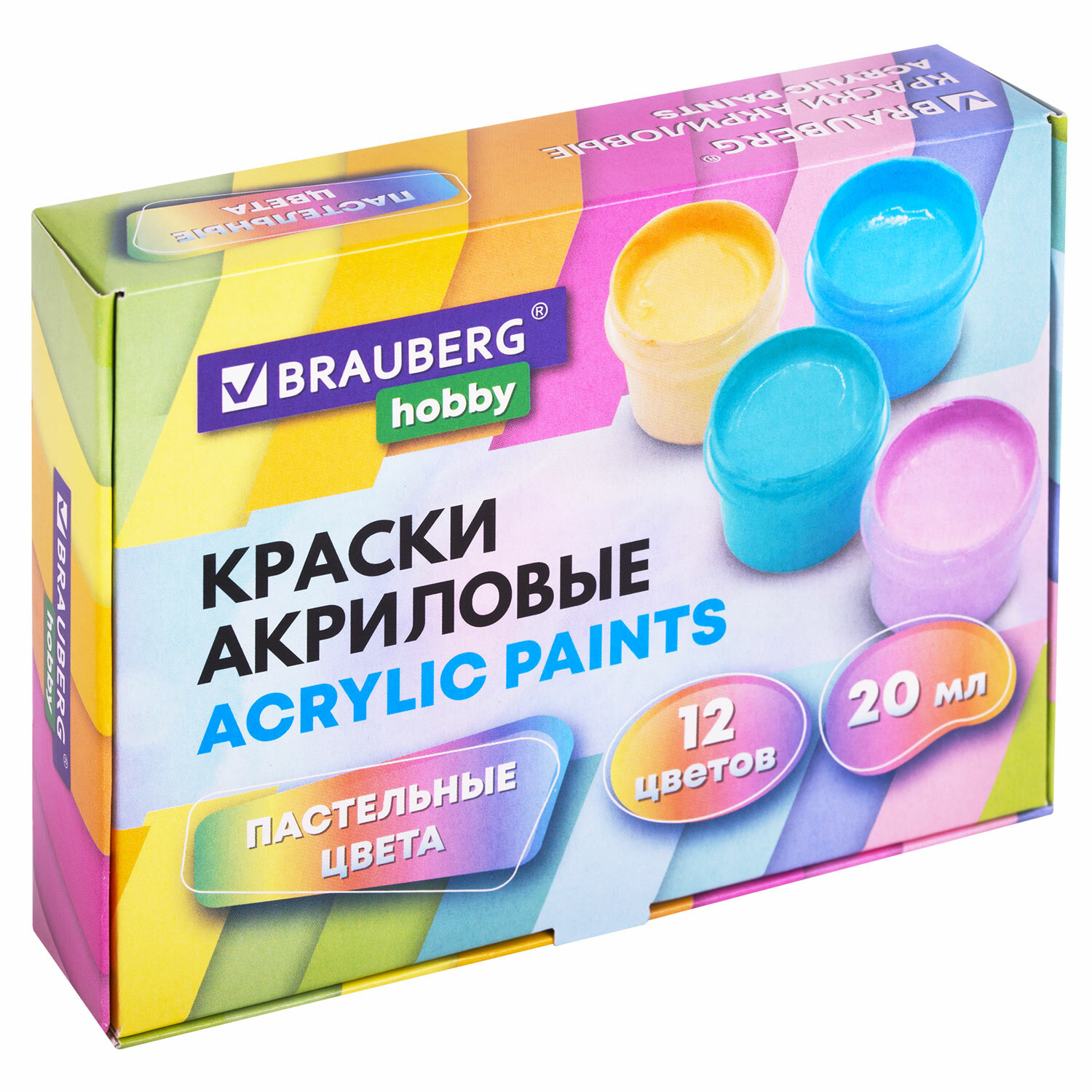 Краски акриловые Brauberg 12 цв. - фото 2