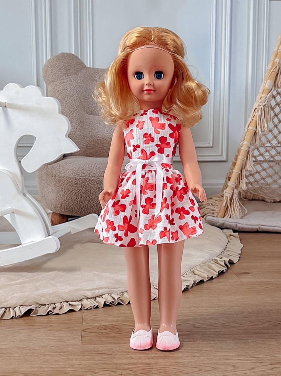 Кукла большая (ростовая) СТРАНА КУКОЛ говорящая в платье высота 60 см 24-18.3 - фото 22