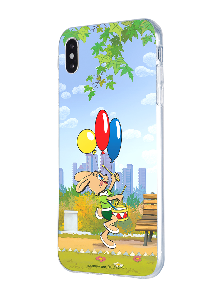 Силиконовый чехол Mcover для смартфона Apple iPhone XS Max Союзмультфильм Воздушные шарики - фото 1