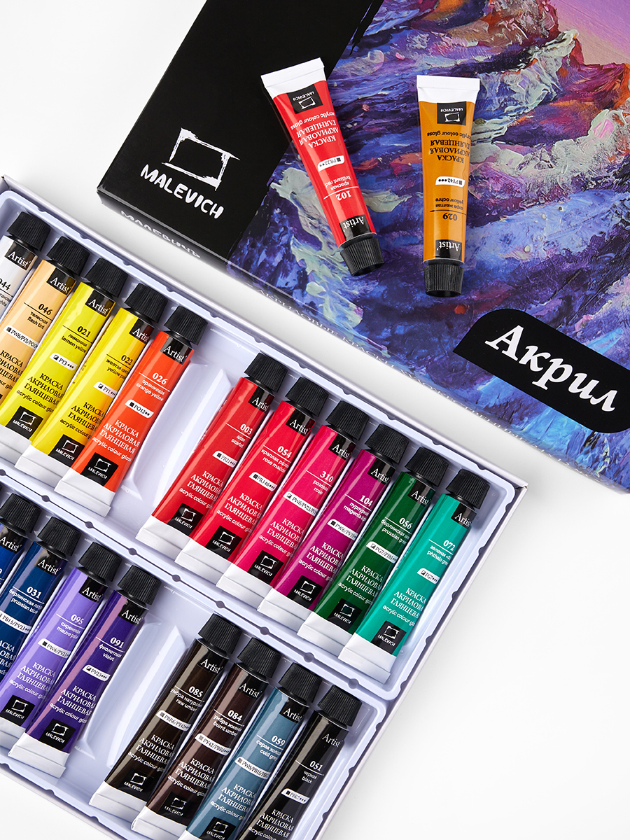 Краски акриловые Малевичъ 24 цв. - фото 21