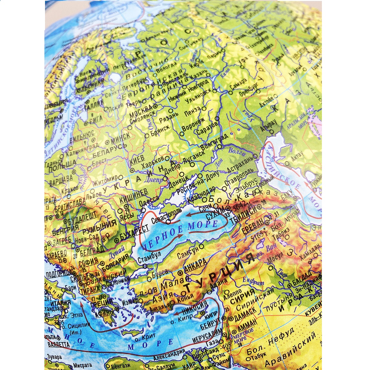 Глобус Globen Земли физико-политический рельефный и утяжелителем 32 см + карта + лупа - фото 8