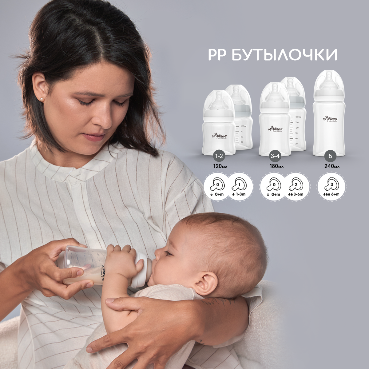 Бутылочка Miyoumi Anti-Colic 240 мл - фото 6