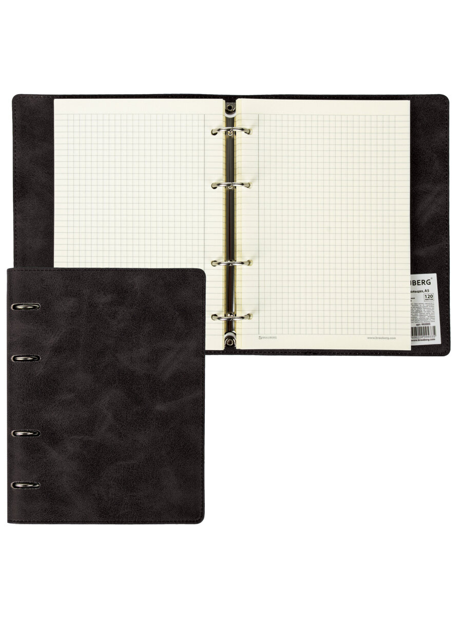 Тетрадь со сменным блоком Brauberg клетка 120 лист. - фото 6