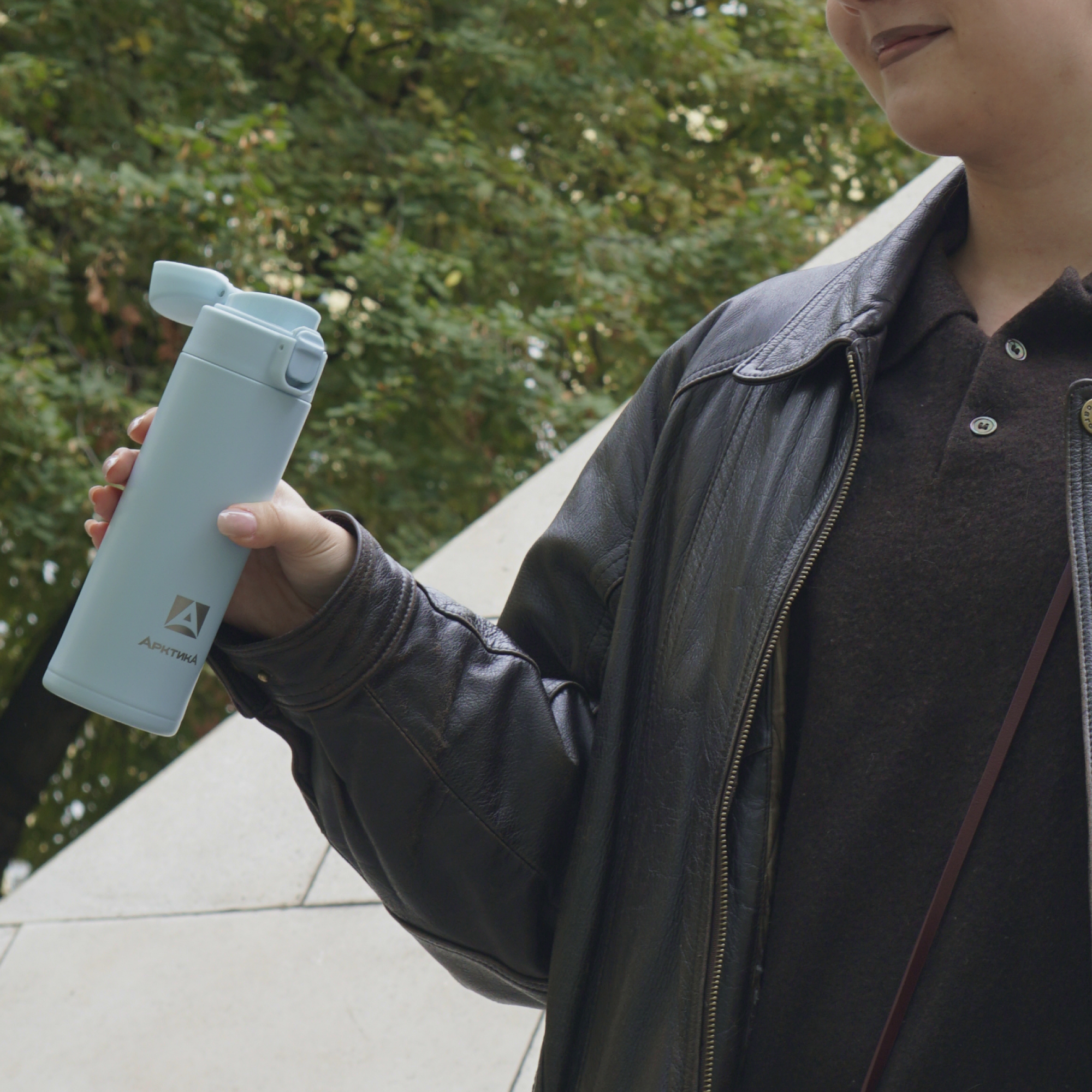 Термокружка Арктика 701-420 текстурный голубой с ситечком - фото 7