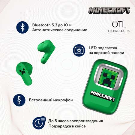Наушники беспроводные OTL Technologies слайдер Minecraft