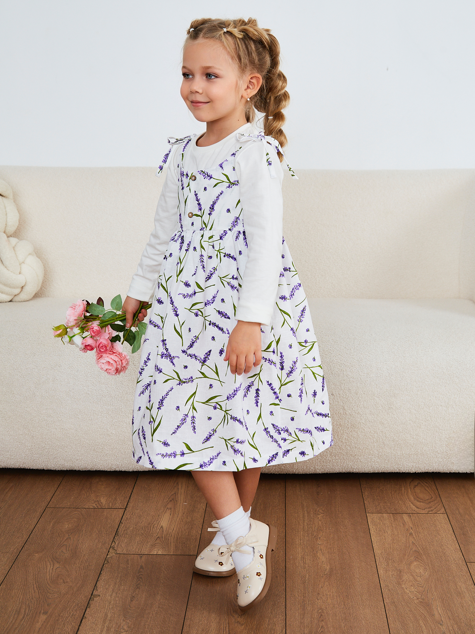 Сарафан MOUN сарафан_девочки_лаванда.бел - фото 15