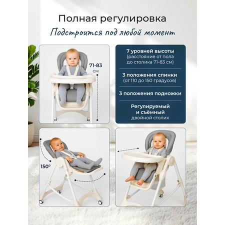Стульчик для кормления TOMMY New Life серый