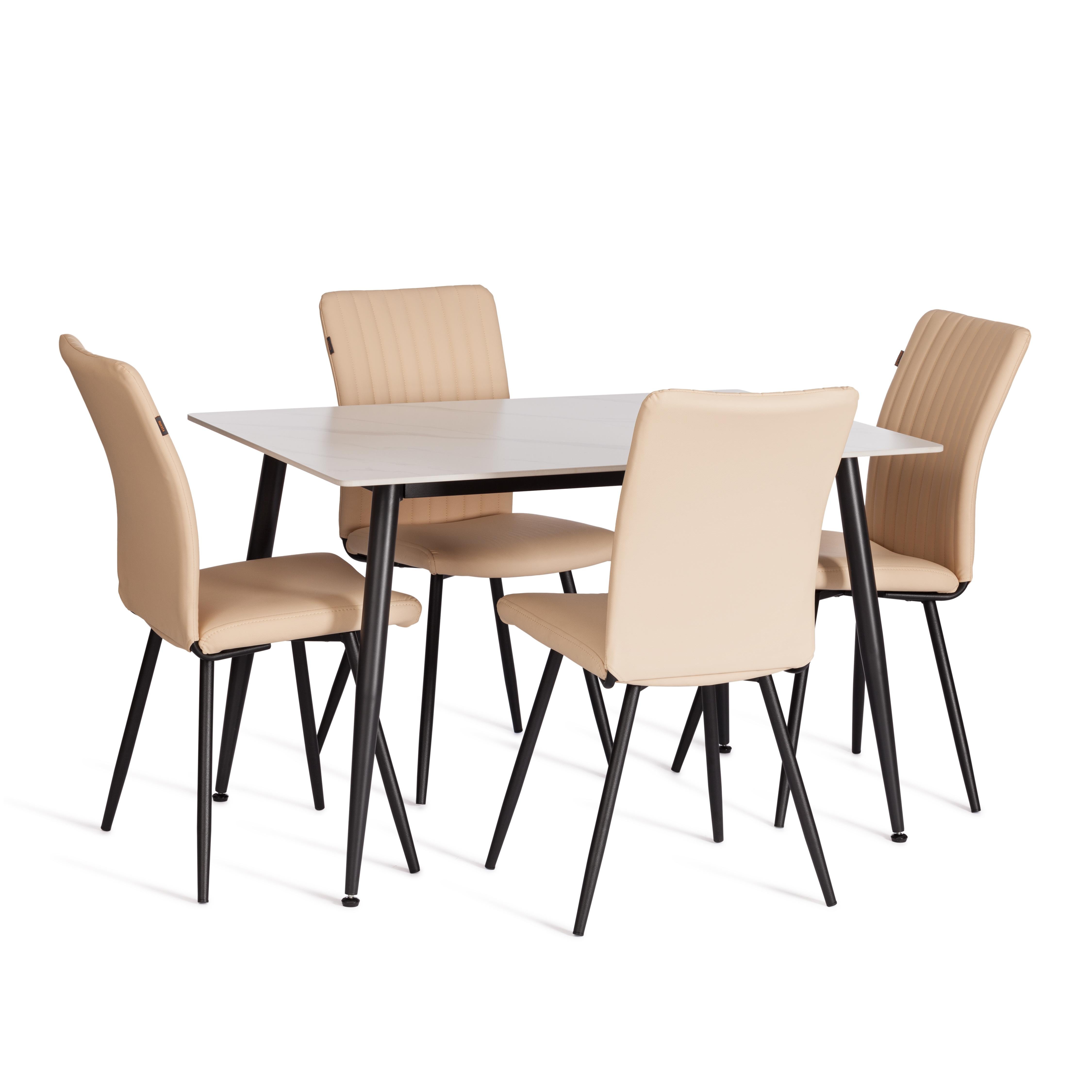 Стул TETCHAIR экокожа, бежевый 2 шт. - фото 3