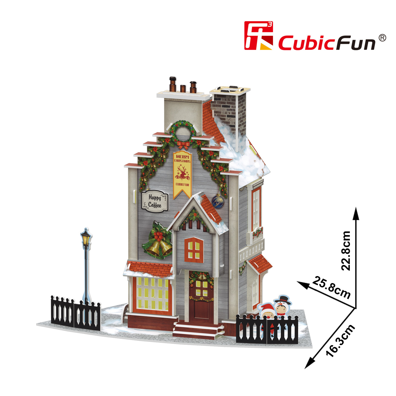 Пазл CubicFun Новогодняя кофейня LED-свет 3D - фото 3