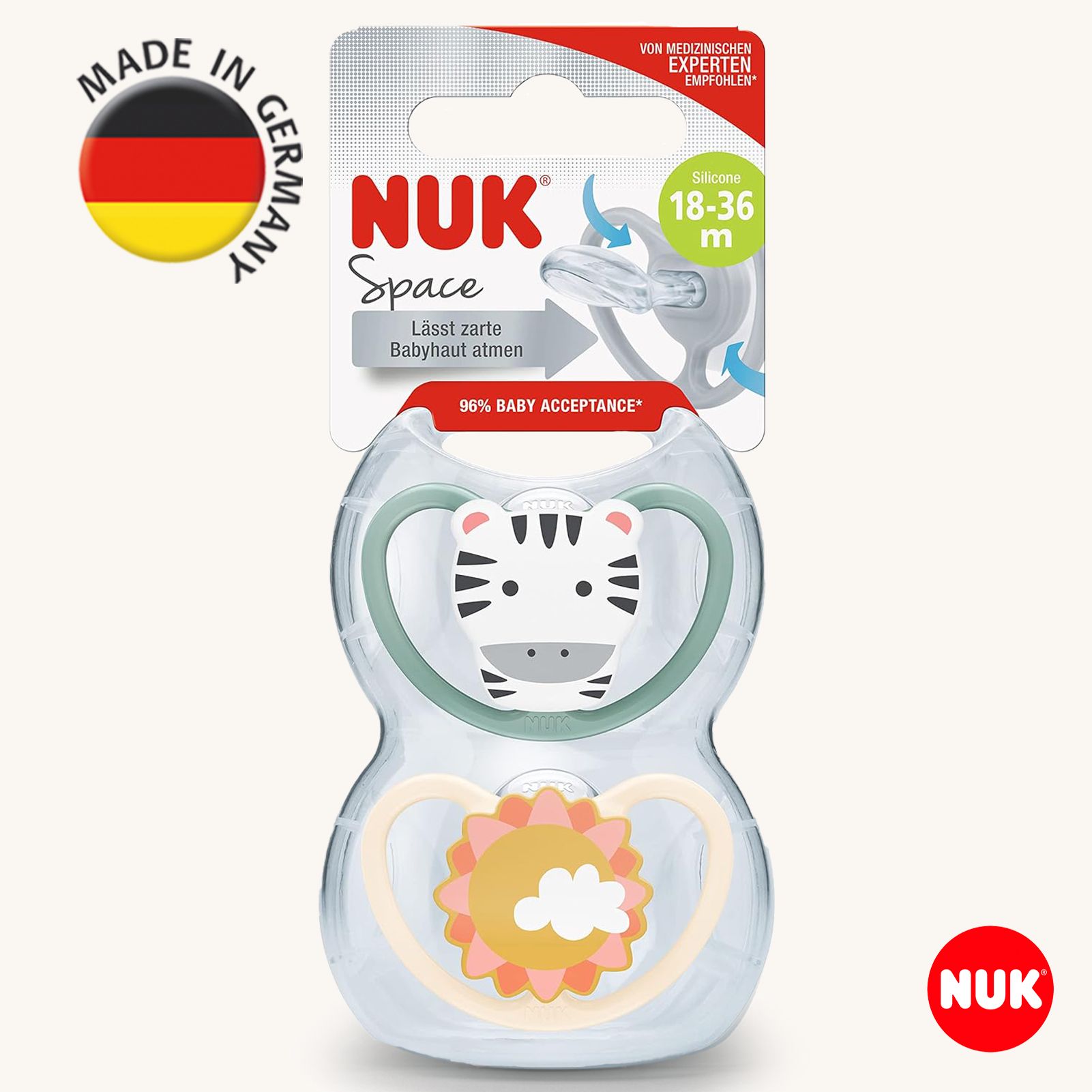 Пустышка Nuk силикон ортодонтическая от 18 мес. 2 шт. - фото 1