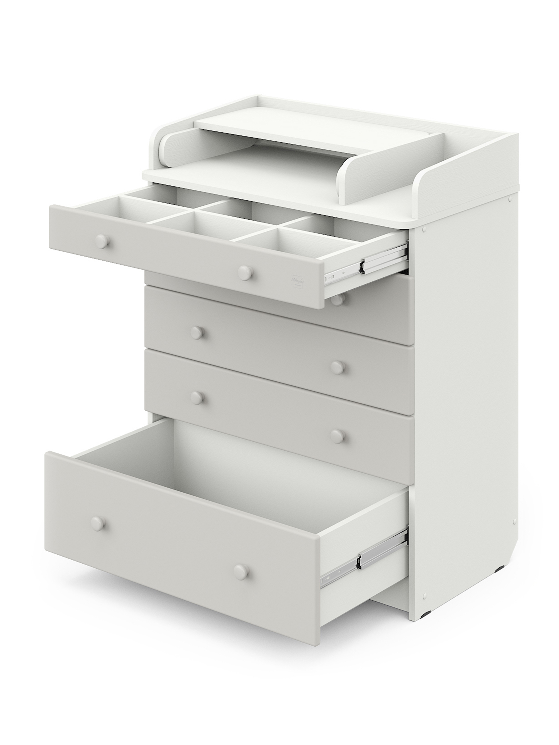 Комод пеленальный Aton Maks белый премиум серый - фото 7