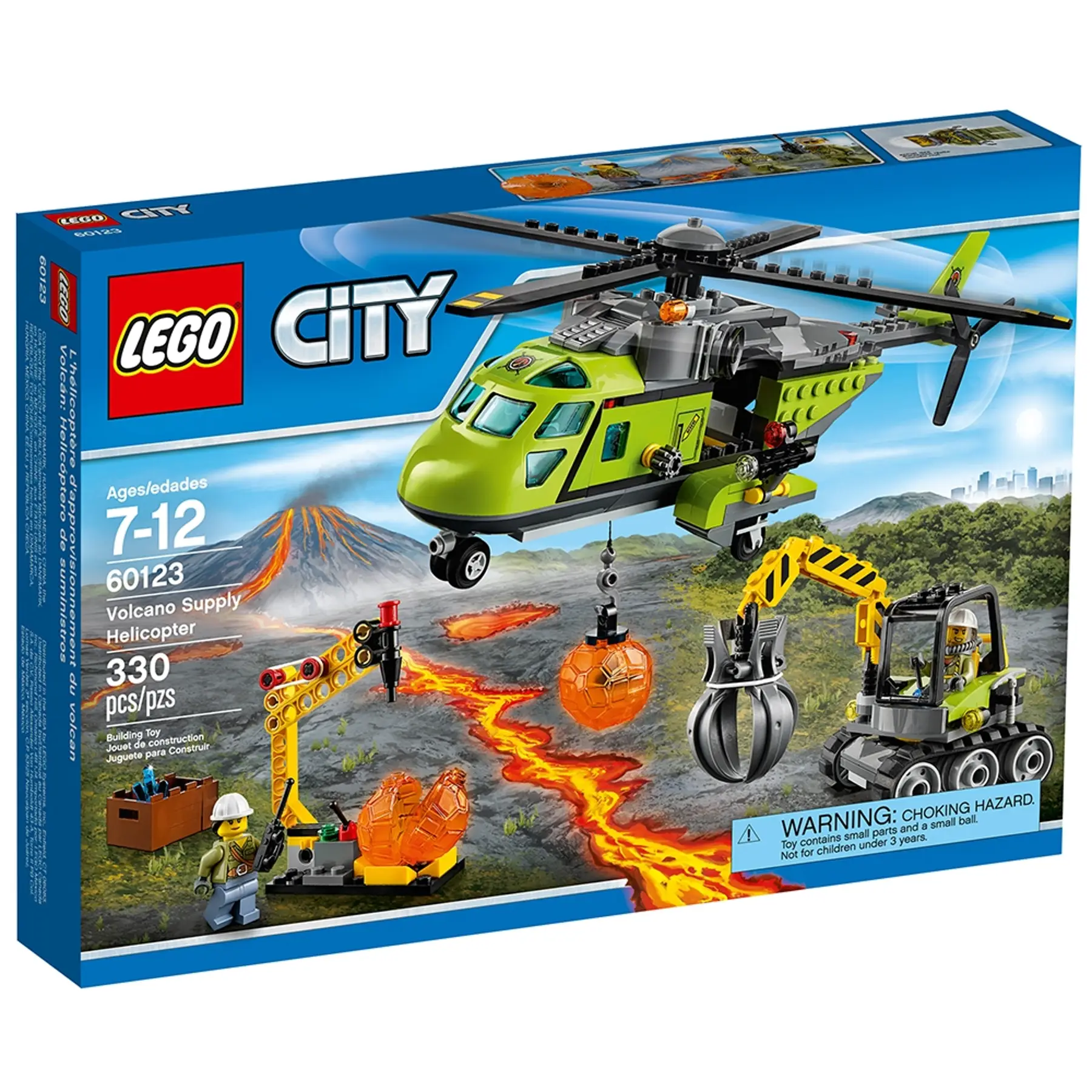 Конструктор LEGO City «Вертолет снабжения вулкана» 330 дет. - фото 1