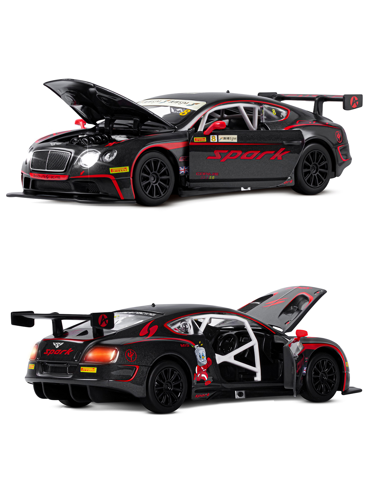 Автомобиль АВТОпанорама Bentley Continental GT3 Concept 1:24 черный JB1251566 - фото 8