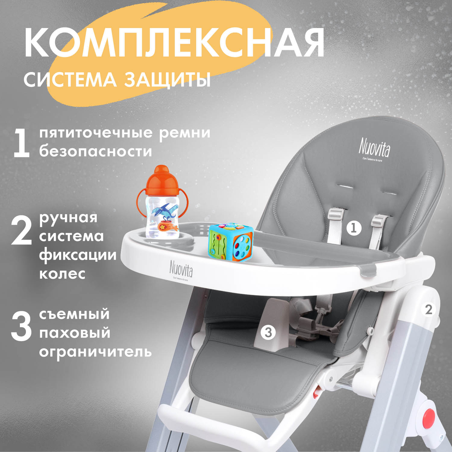 Стульчик для кормления Nuovita Futuro Senso Bianco 2 в 1 - фото 4