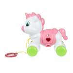 Каталка УМка Единорог на веревочке розовый