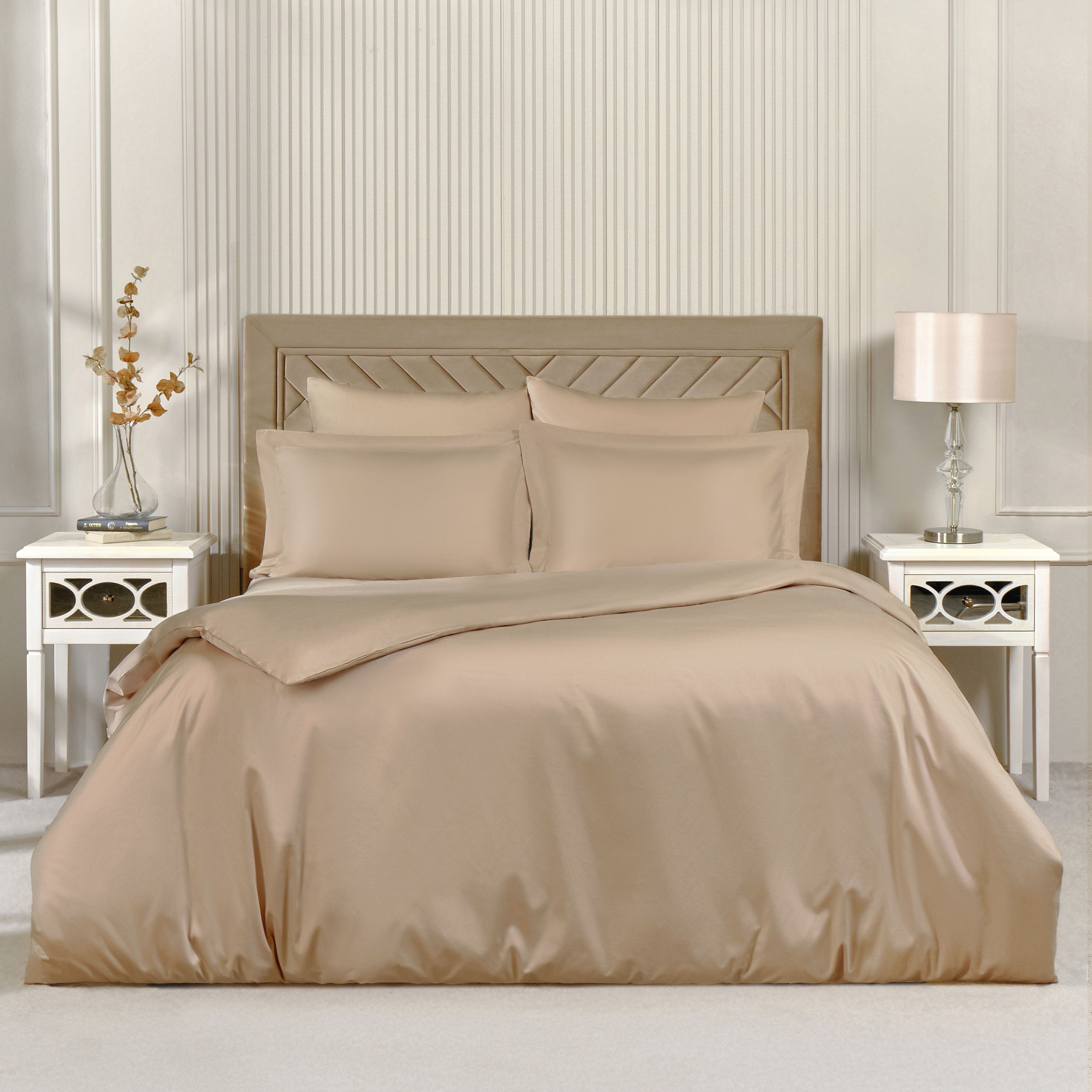 Постельное белье Arya Home Collection семейное с 2 пододеяльниками Arya Vip сатин - фото 1