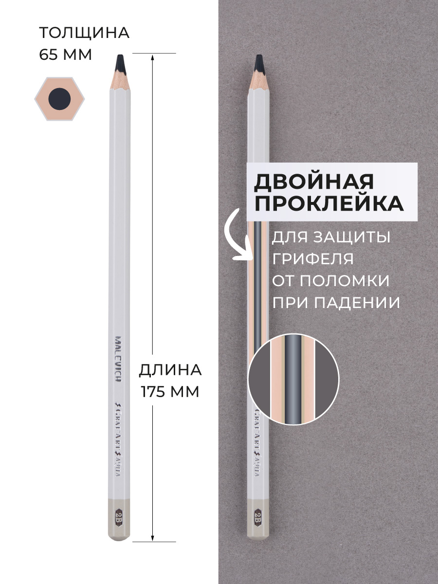 Карандаши акварельные Малевичъ 5 шт. - фото 3