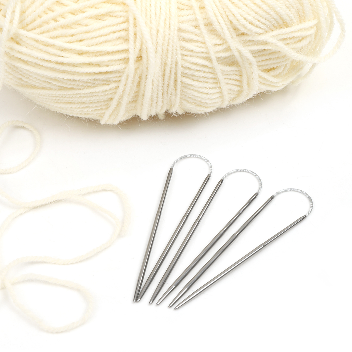 Спицы вязальные чулочные Maxwell гибкие с металлическим тросиком сталь d 3.0 мм 21 см 3 шт - фото 4