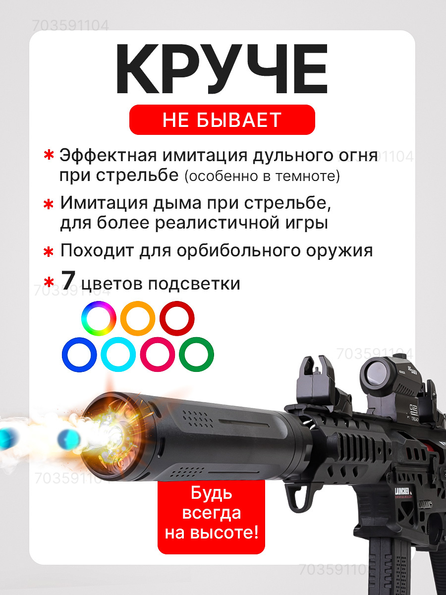 Комплектующее для игрушечного оружия RUSHGAN глушитель - фото 2