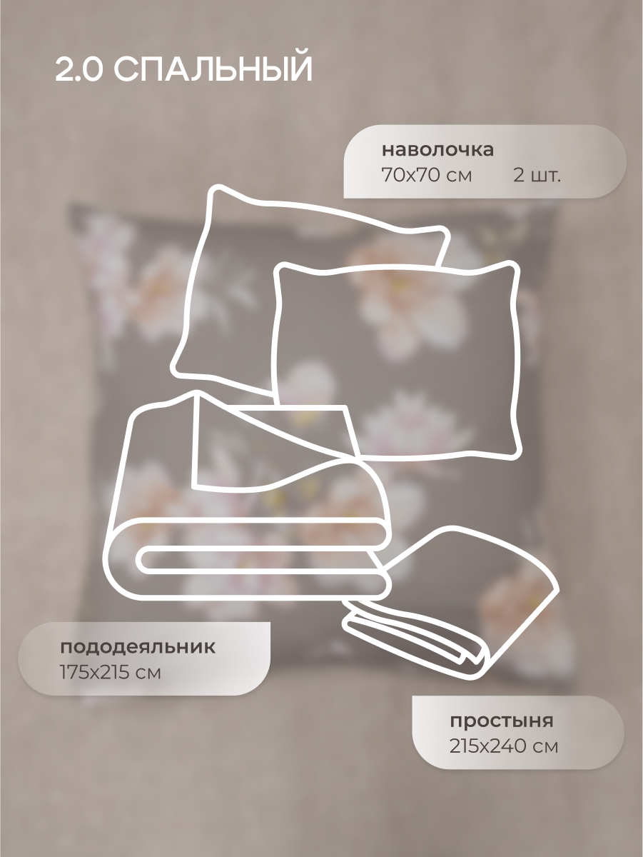 Комплект постельного белья для SNOFF Хокона двуспальный 4 предм. - фото 2