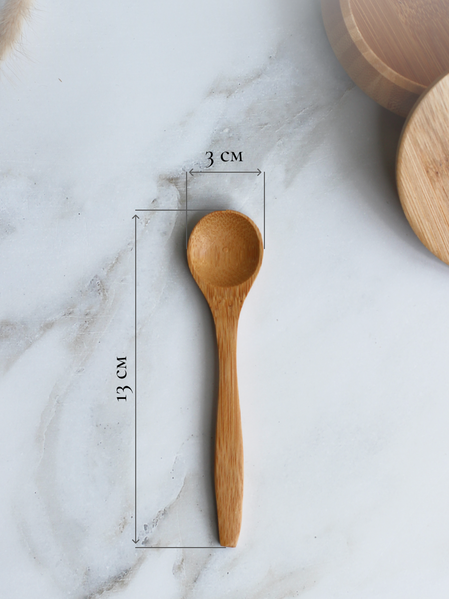 Баночка для специй OLAFF деревянная с ложечкой 200 мл - фото 3