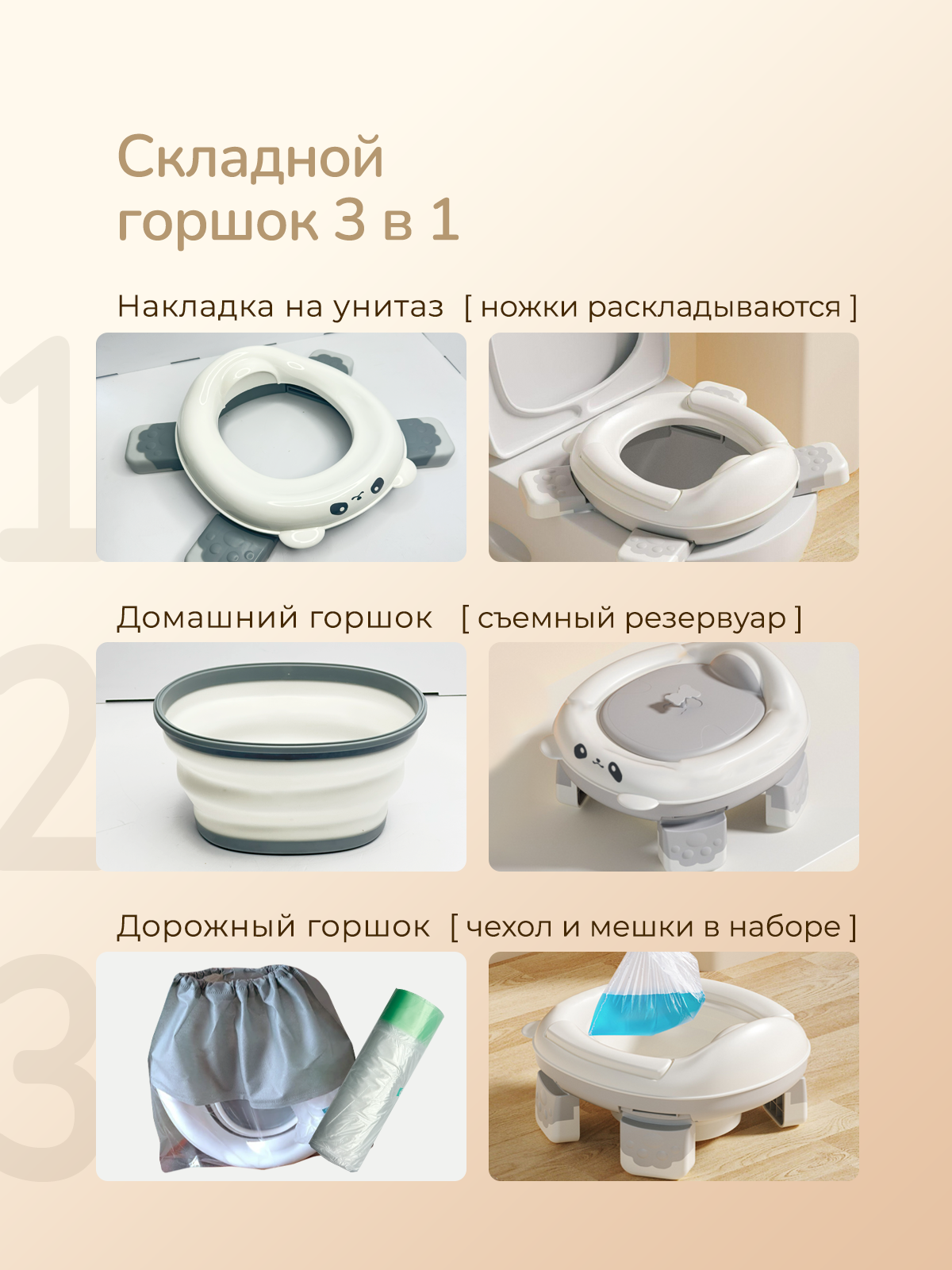 Горшок Хевель Дорожный стульчик белый - фото 2