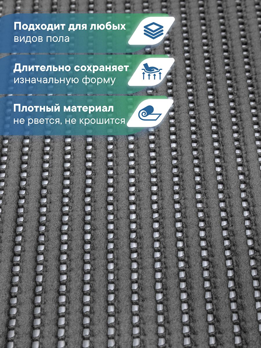 Коврик для ванной VILINA графит 65 x 90 см 1 шт. - фото 3