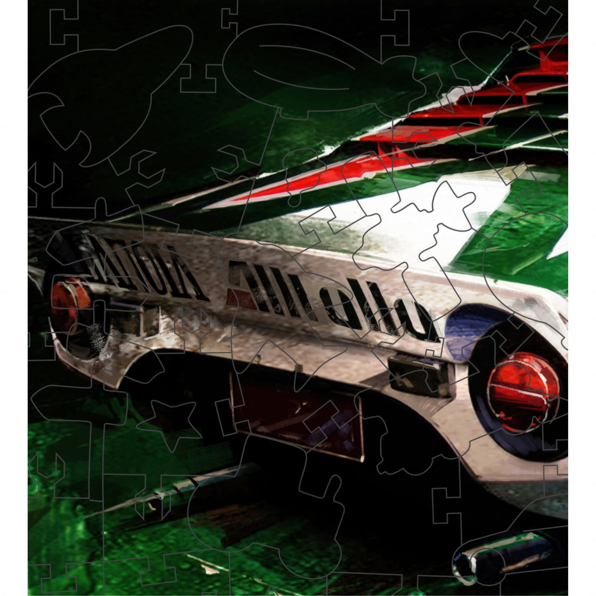 Пазл 1TOY Гоночный автомобиль белый деревянный - фото 3