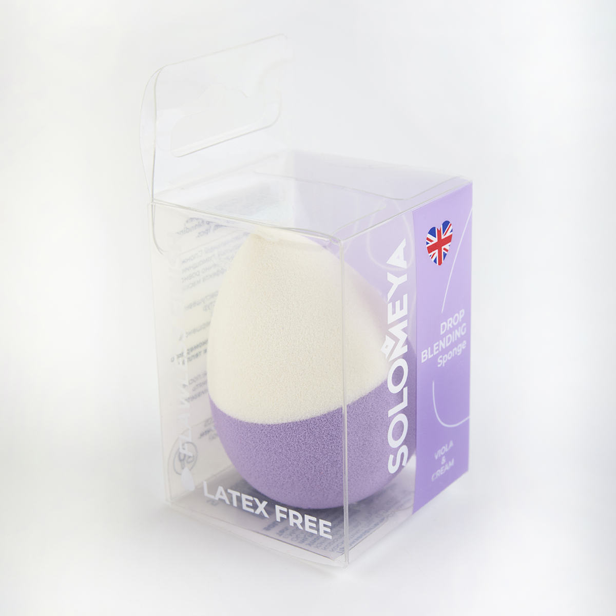 Спонж для макияжа SOLOMEYA Капля, Viola&Cream, 1 шт. - фото 3