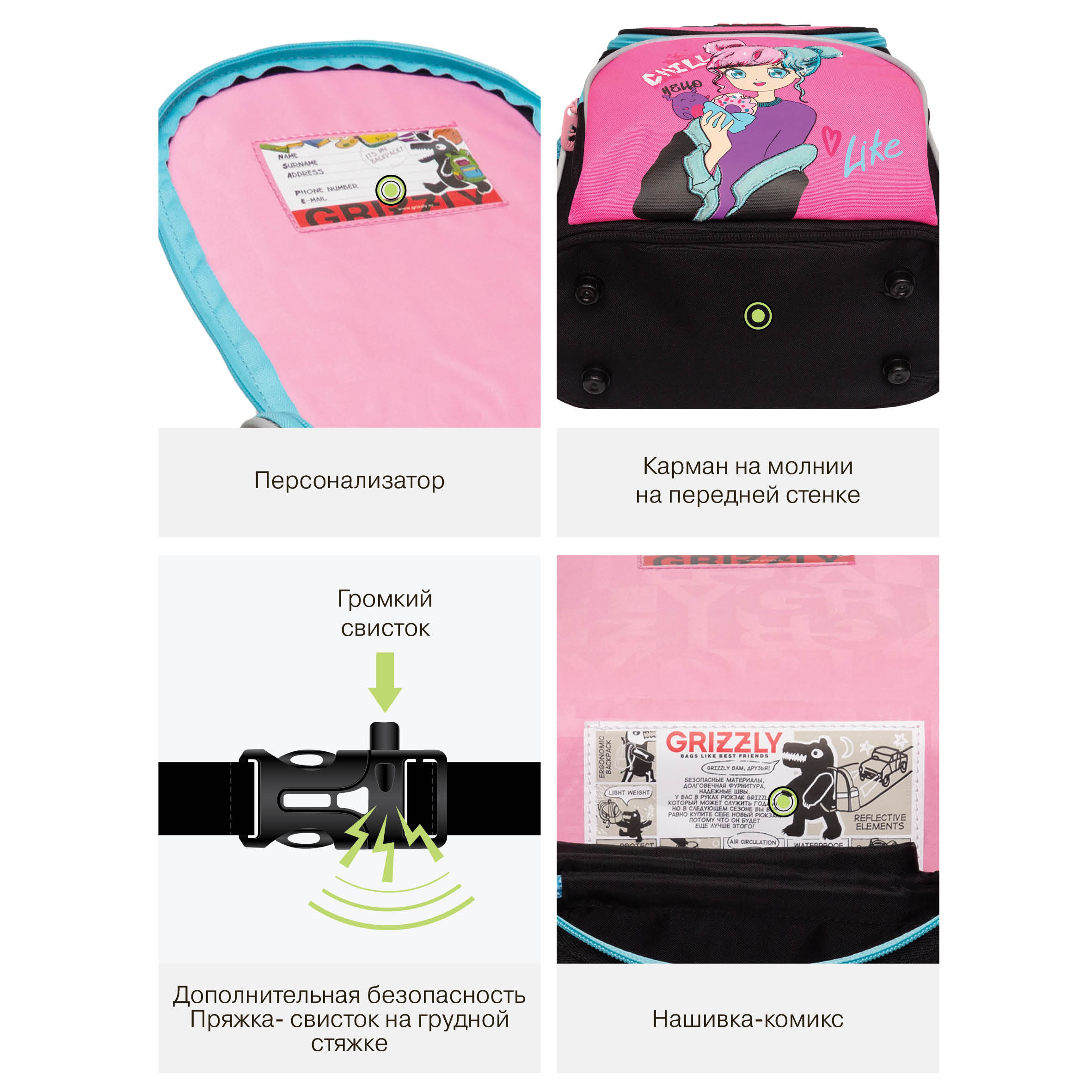 Ранец Grizzly Девочка - фото 12