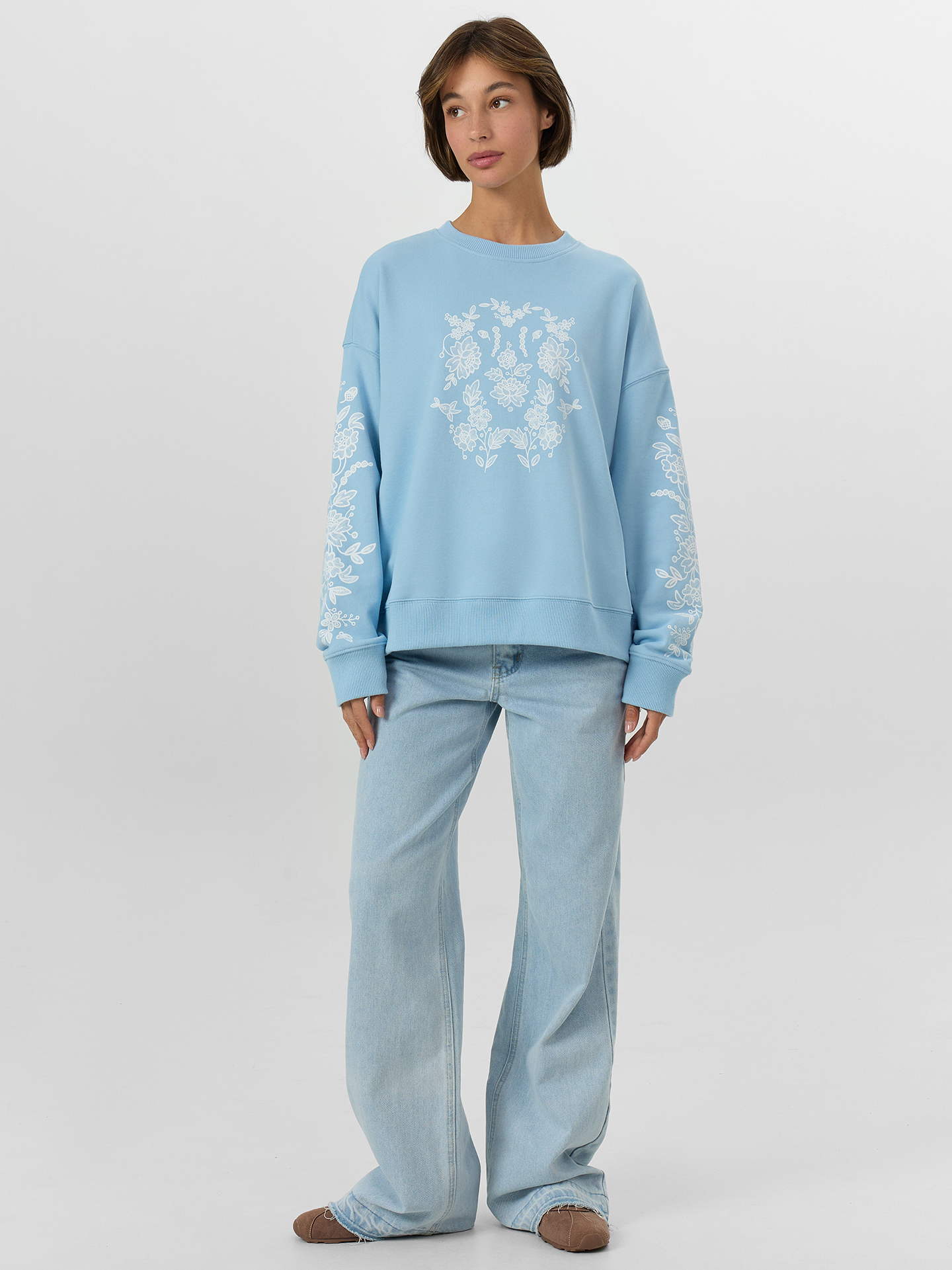 Свитшот Mark Formelle (Марк Формэль) 122813/1/св.голубой +печать - фото 3