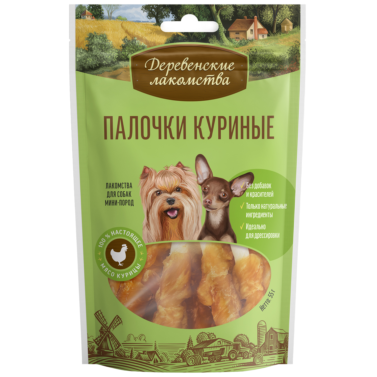 Лакомство для собак Деревенские лакомства мини пород Палочки курица 55г - фото 1