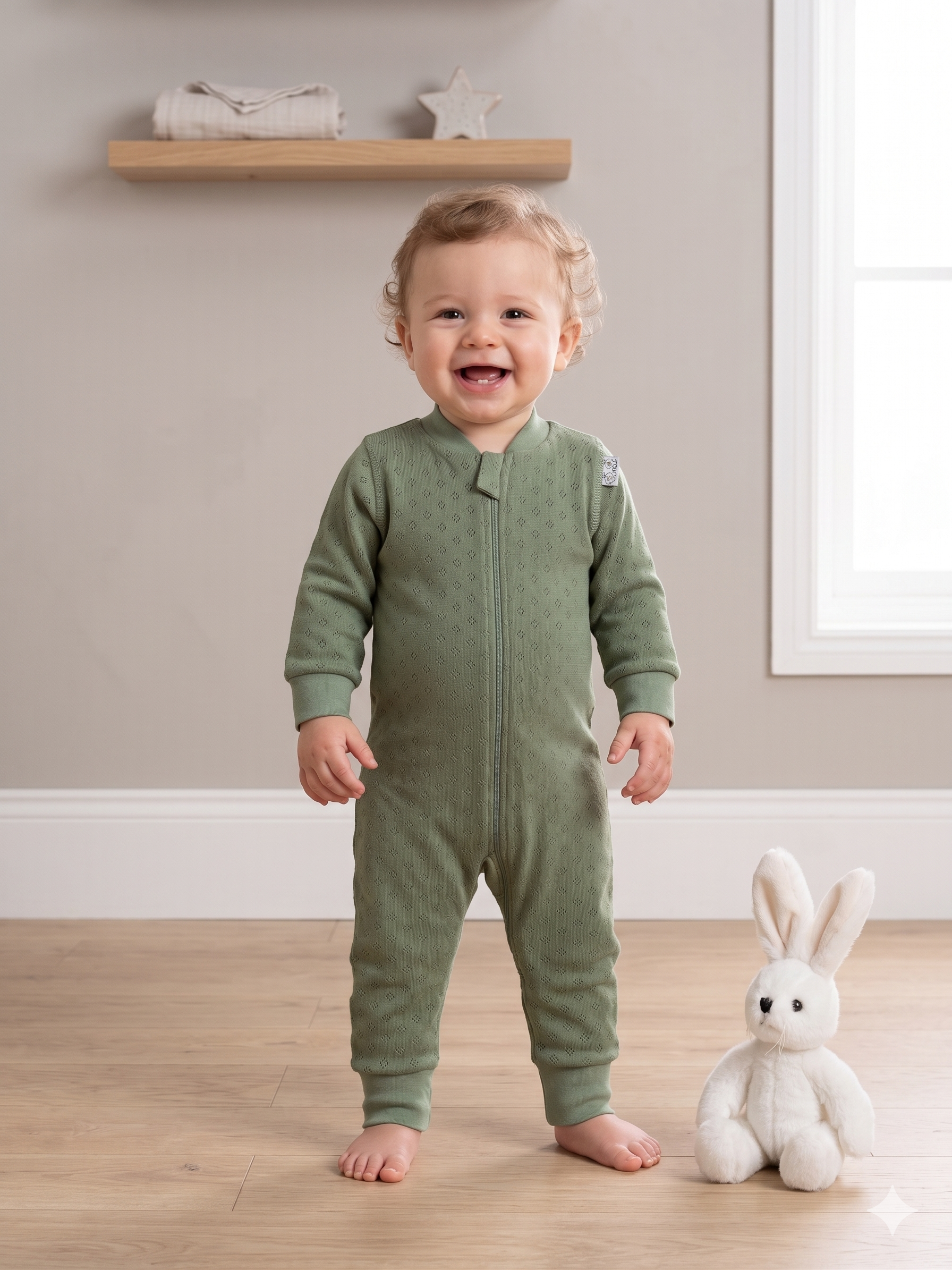 Изображение товара Комбинезон для малышей ТРИЯ 74 гипоаллергенный с молнией для новорожденных