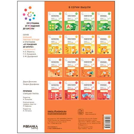 Книга Большая рабочая тетрадь Прописи в детском саду и дома 5-6лет ФГОС