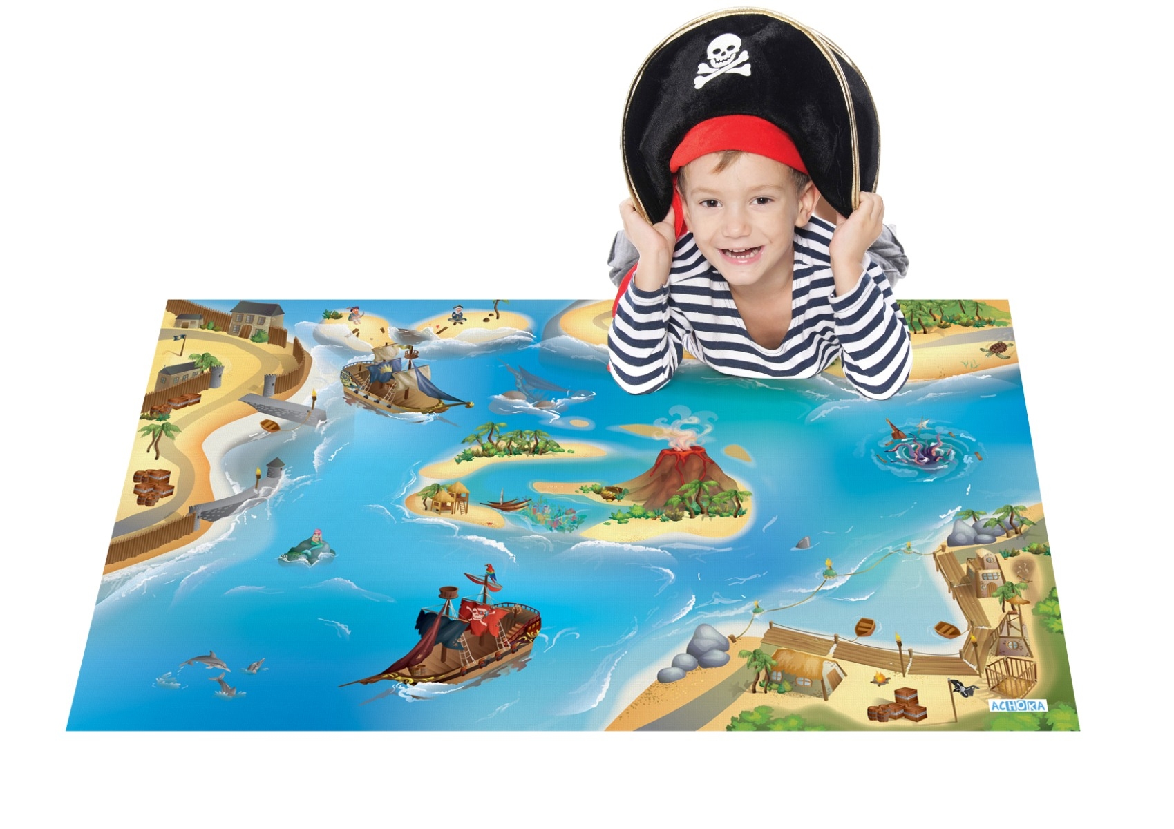 Детский складной коврик Achoka Пираты 150 x 100 см 1 шт. - фото 1