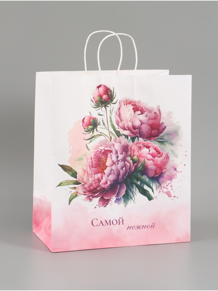 Пакет крафт Доступные Радости Самой нежной 32 х 17 х 37 см - фото 1