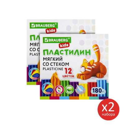 Пластилин Brauberg 12 цв.