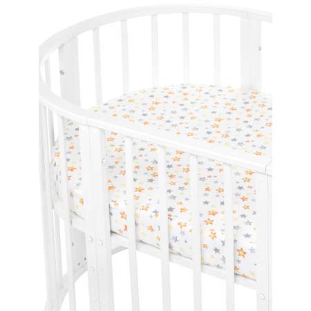 Простынь на резинке Lemony kids Geese Белый овальная поплин