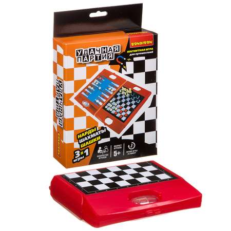 Настольная игра Bondibon 5+ Шахматы, шашки, нарды