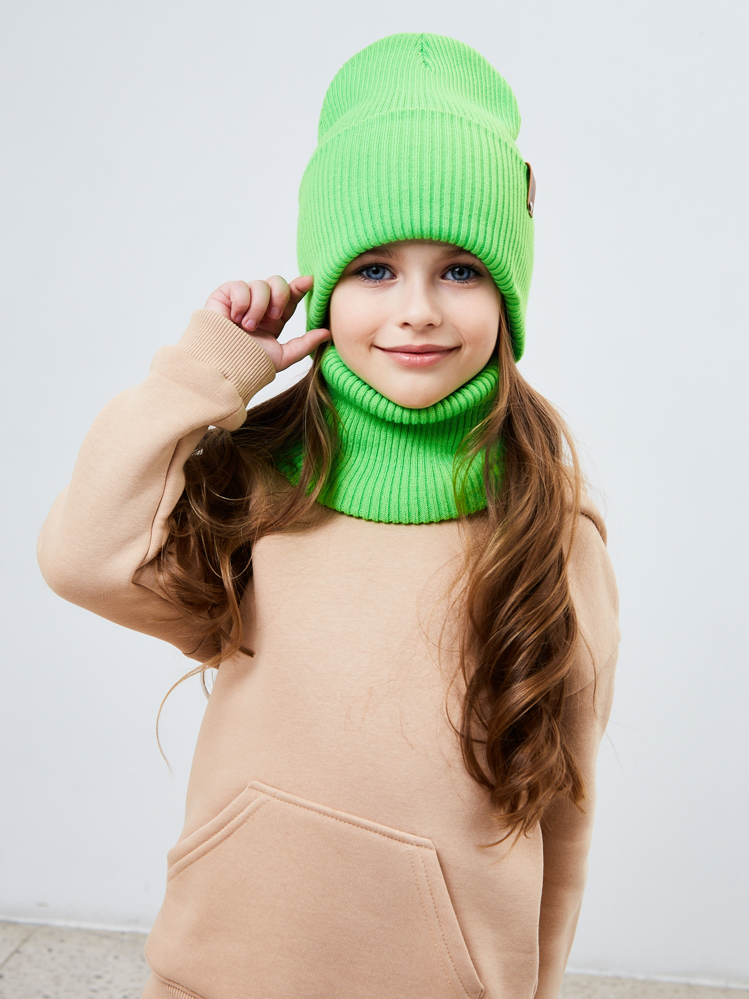 Шапка и снуд KUBRIO KU-H-52-lopata-LgreenG - фото 8