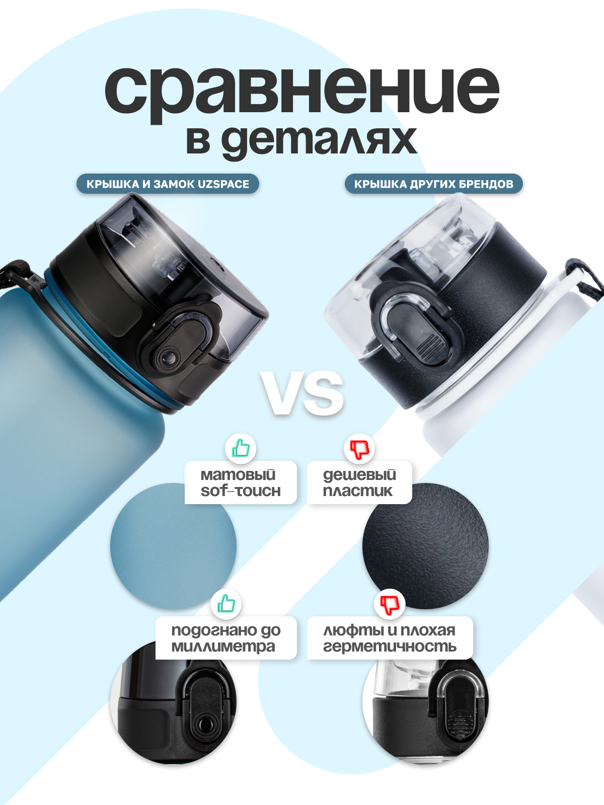 Бутылка UZSPACE 1000 мл - фото 6