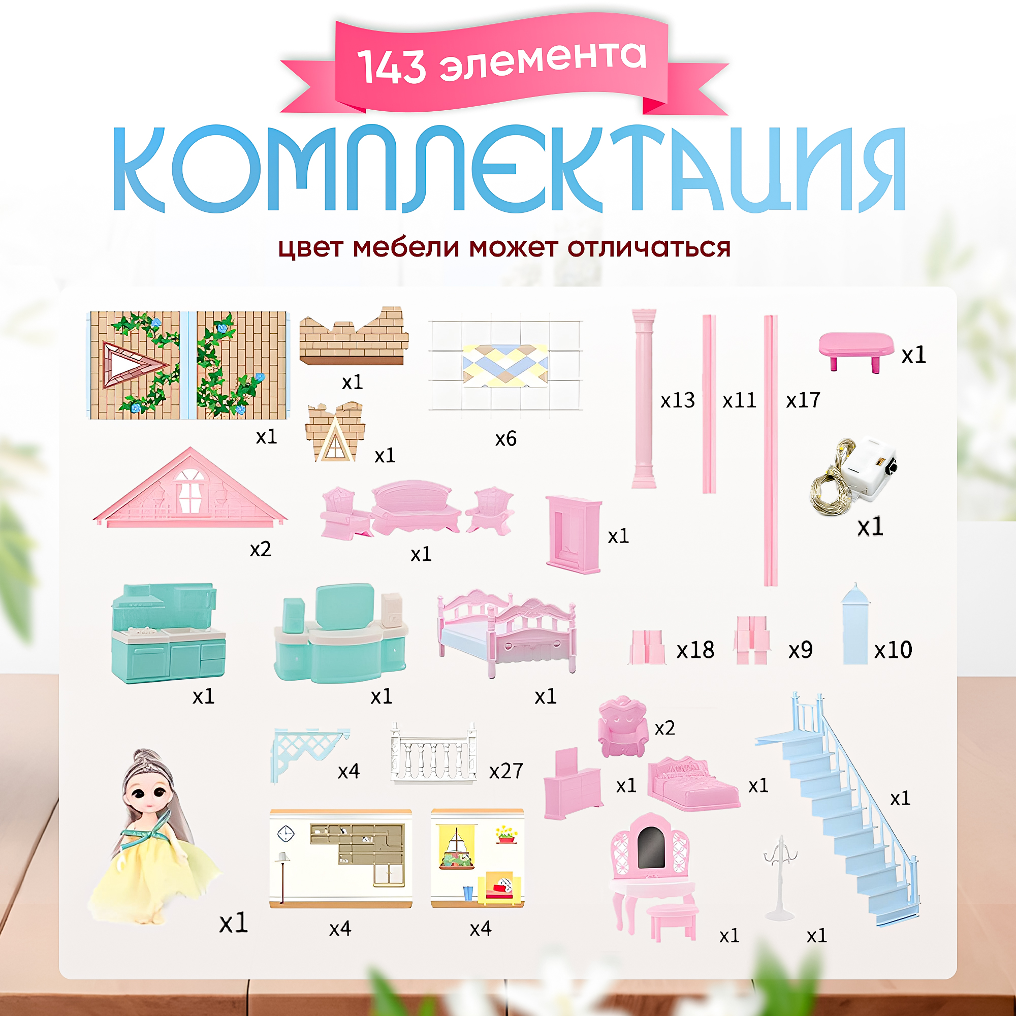 Домик для кукол SHARKTOYS с мебелью 370000009 - фото 6