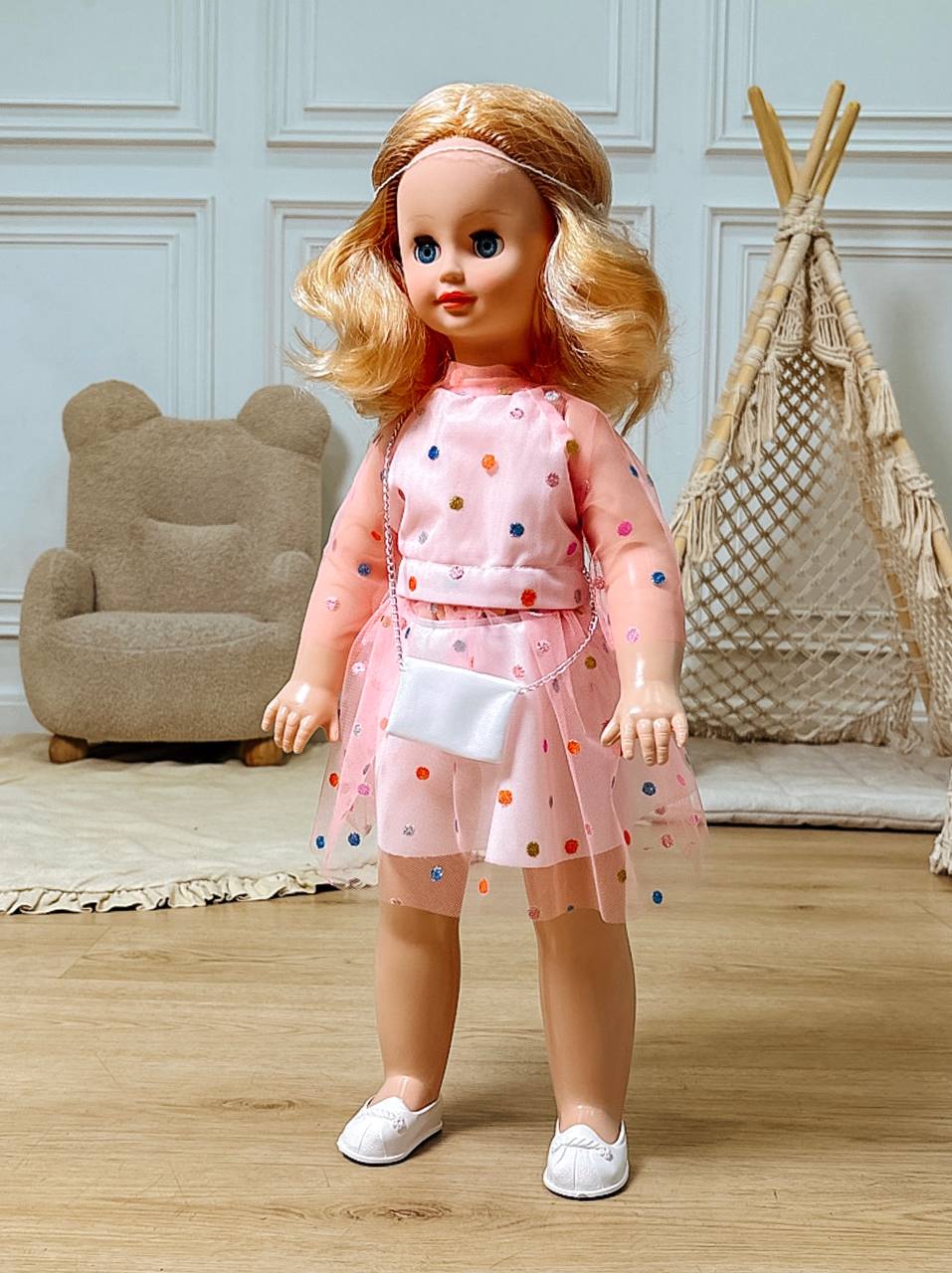 Кукла большая (ростовая) СТРАНА КУКОЛ говорящая, шагающая за руку высота 60 см 20-11.3 - фото 18