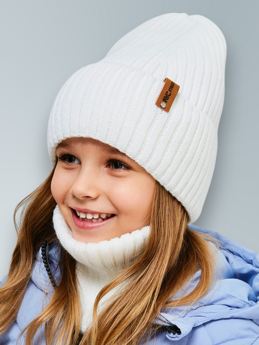 Шапка и снуд NYCkids NYC-H-53-poloski-whiteG - фото 1