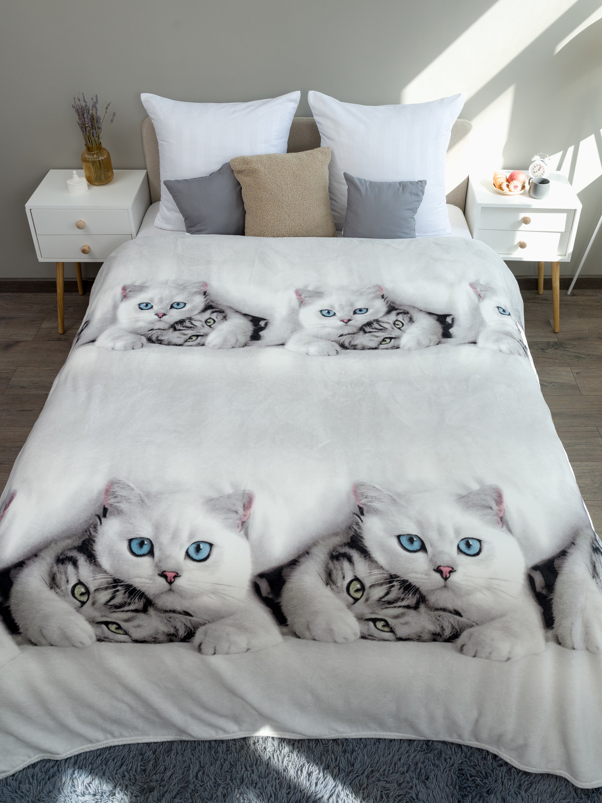 Плед PAVLine Белые котики 150 x 200 см - фото 2