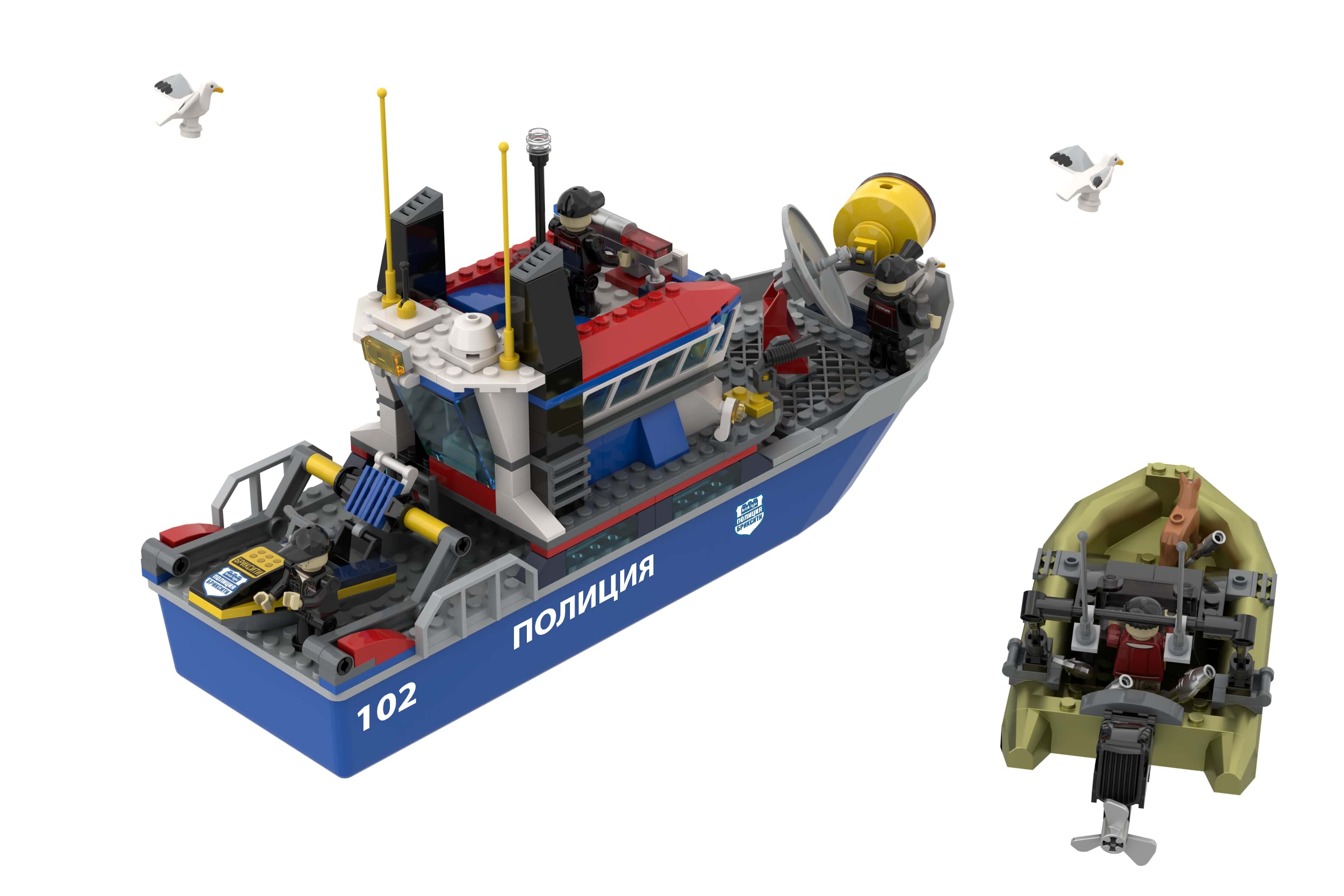 Конструктор brick labs Катер полиции 354 дет. - фото 7