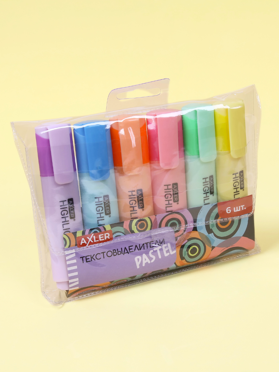 Текстовыделители AXLER 6 шт. - фото 15