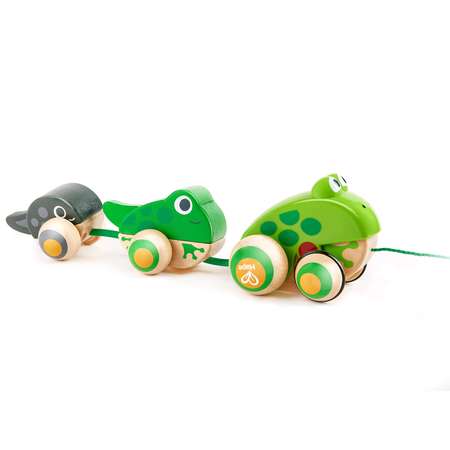 Игрушка Hape каталка Семья лягушек на прогулке