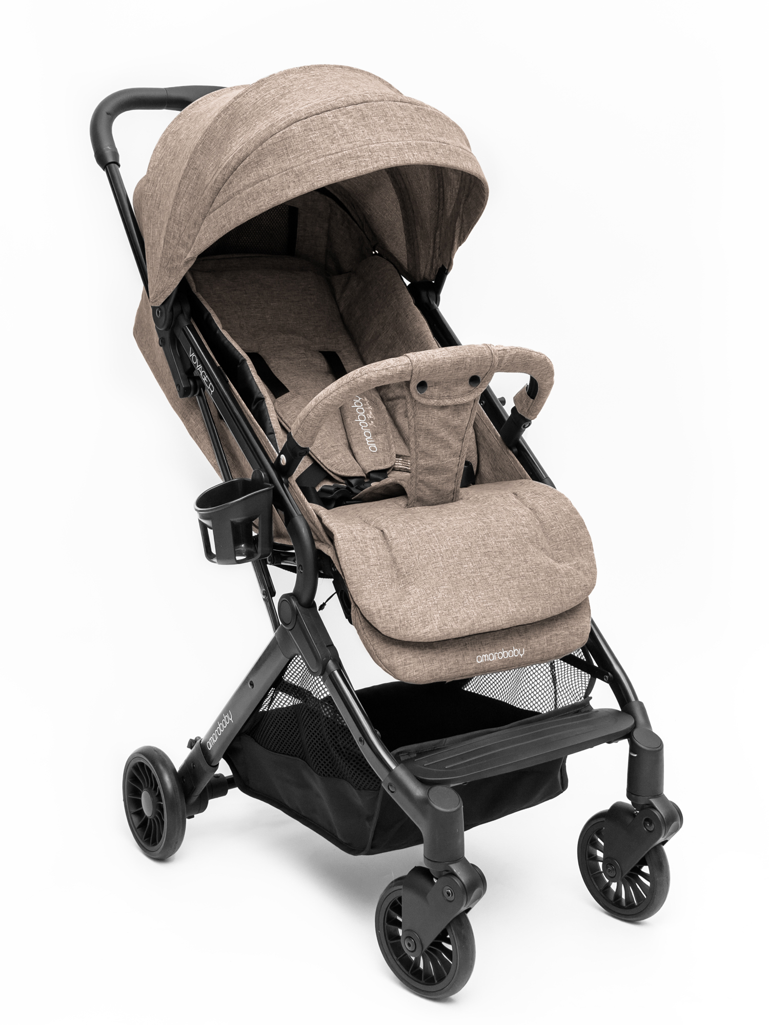 Коляска прогулочная Amarobaby Voyager коричневый - фото 28