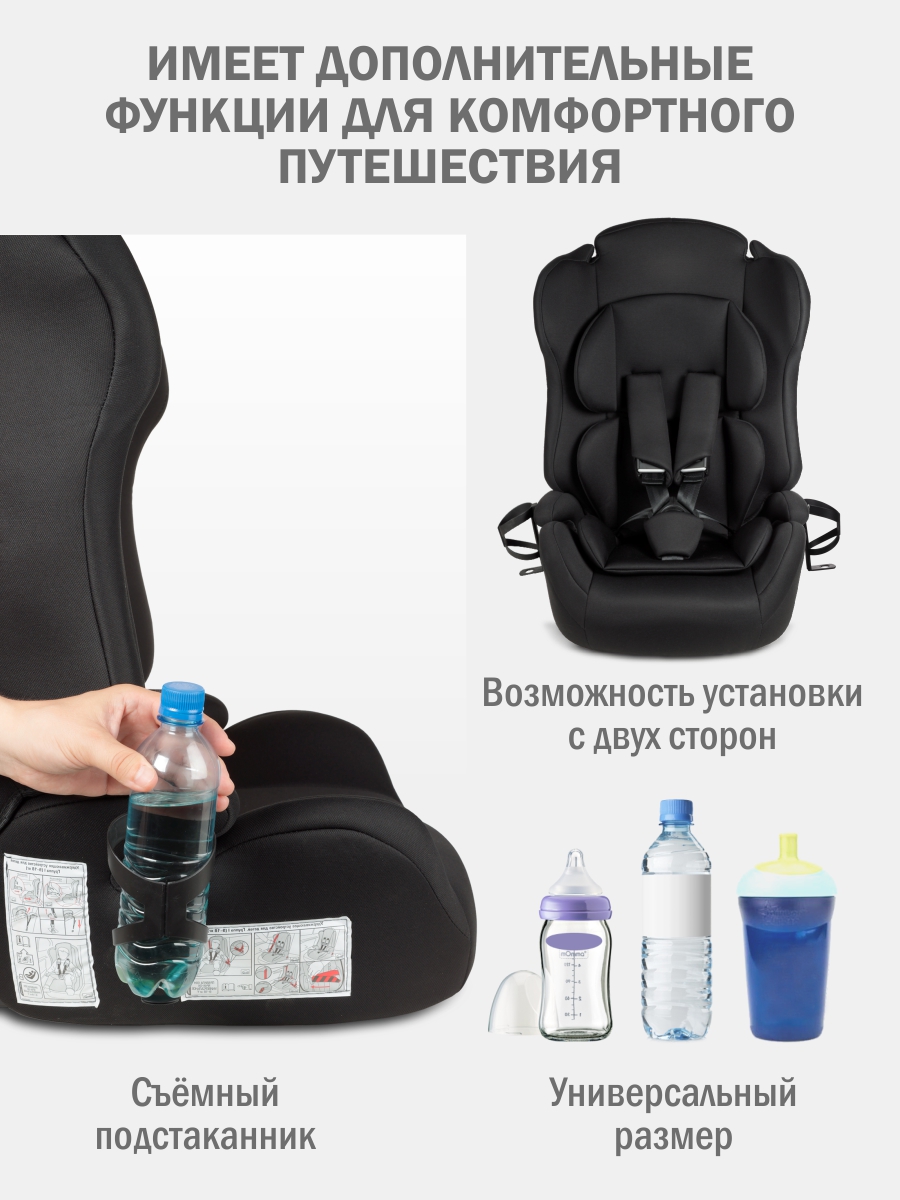 Автокресло SIGER НЕКСТ ISOFIX Isofix 1/2/3 (9-36 кг) черный - фото 4